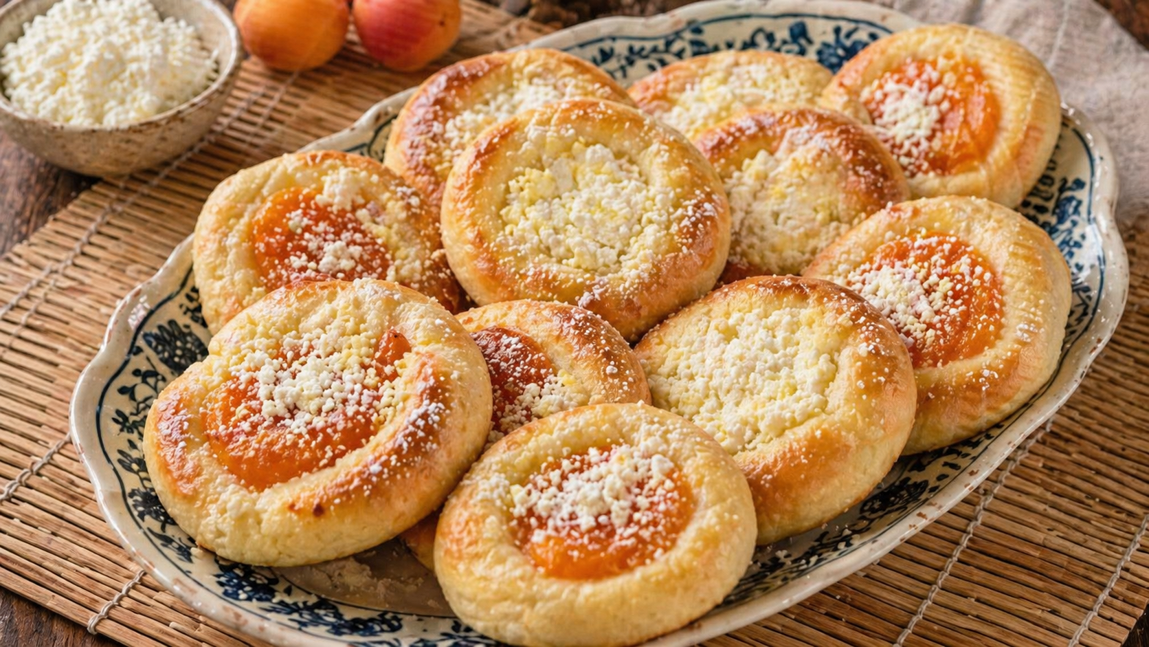 Lahodné kynuté koláčky s tvarohem a meruňkami